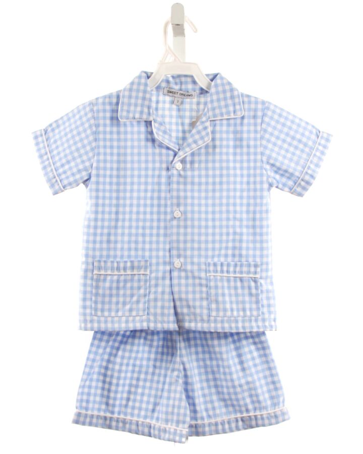 SWEET DREAMS  LT BLUE  GINGHAM  LOUNGEWEAR