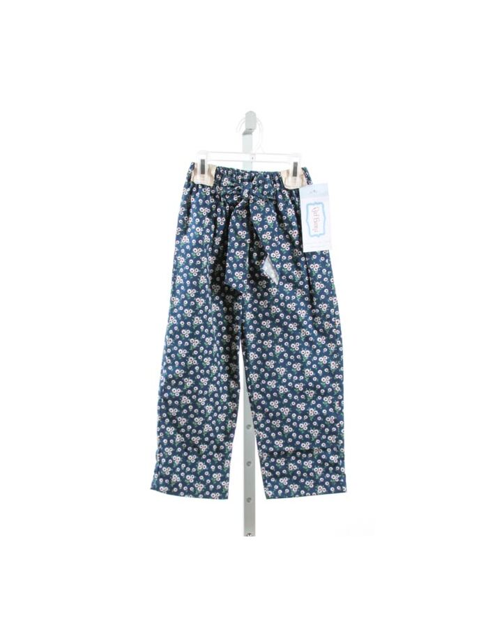 RED BEANS  NAVY  FLORAL  PANTS WITH BOW