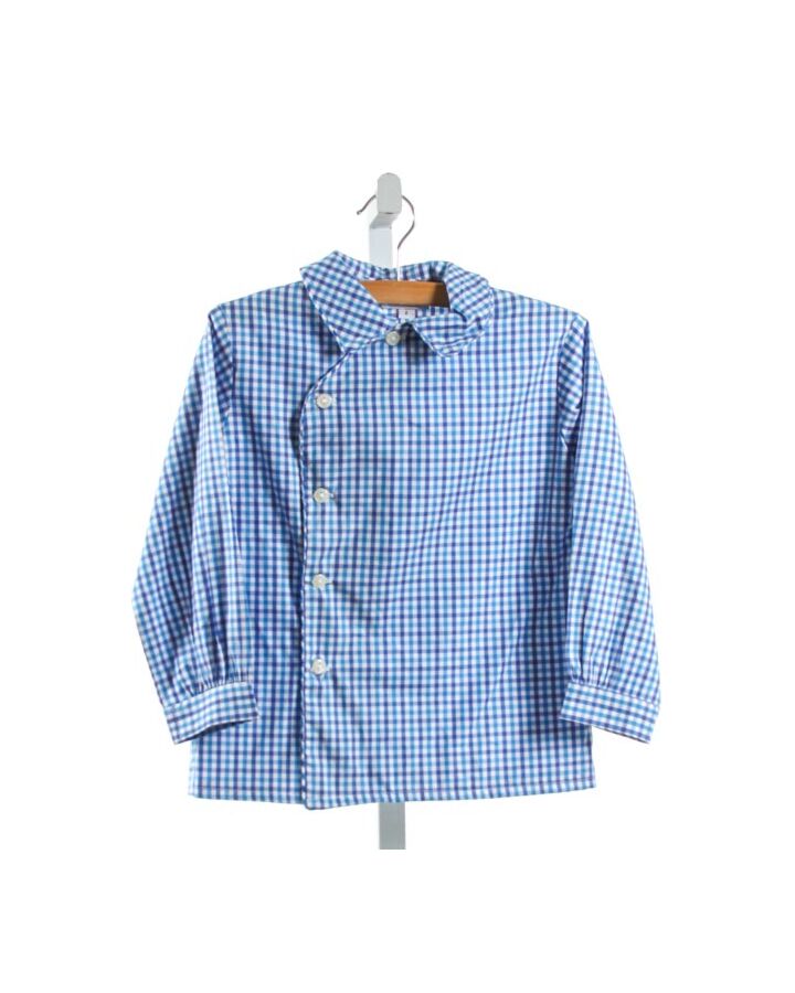 RED BEANS  BLUE  GINGHAM  CLOTH LS SHIRT