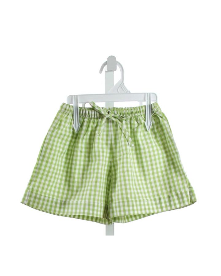 RED BEANS  GREEN  GINGHAM  SHORTS