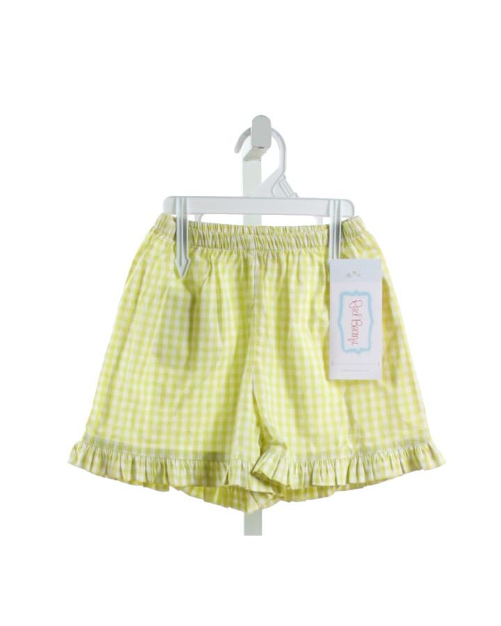 RED BEANS  BRIGHT YELLOW  GINGHAM  SHORTS WITH RUFFLE