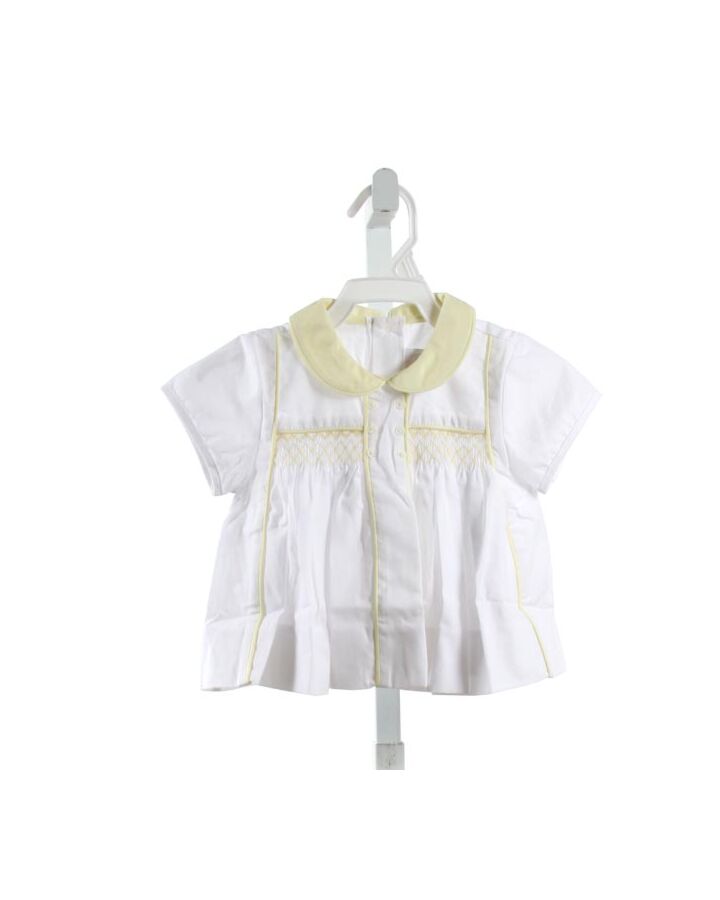 ALICE KATHLEEN  PALE YELLOW  SMOCKED CLOTH SS SHIRT