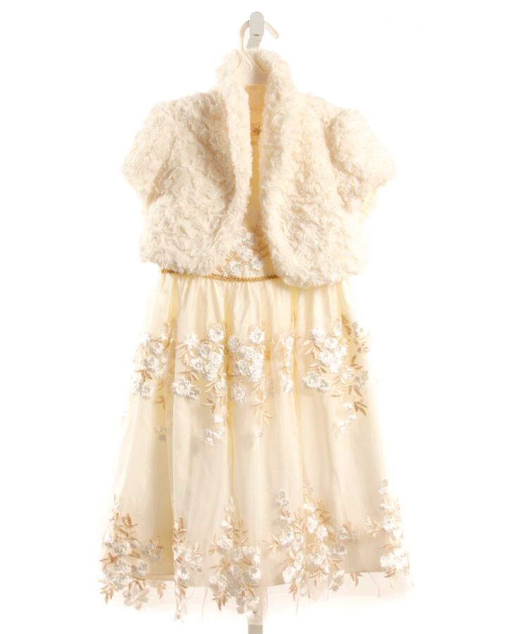 LAURA ASHLEY  CREAM TULLE FLORAL EMBROIDERED PARTY DRESS