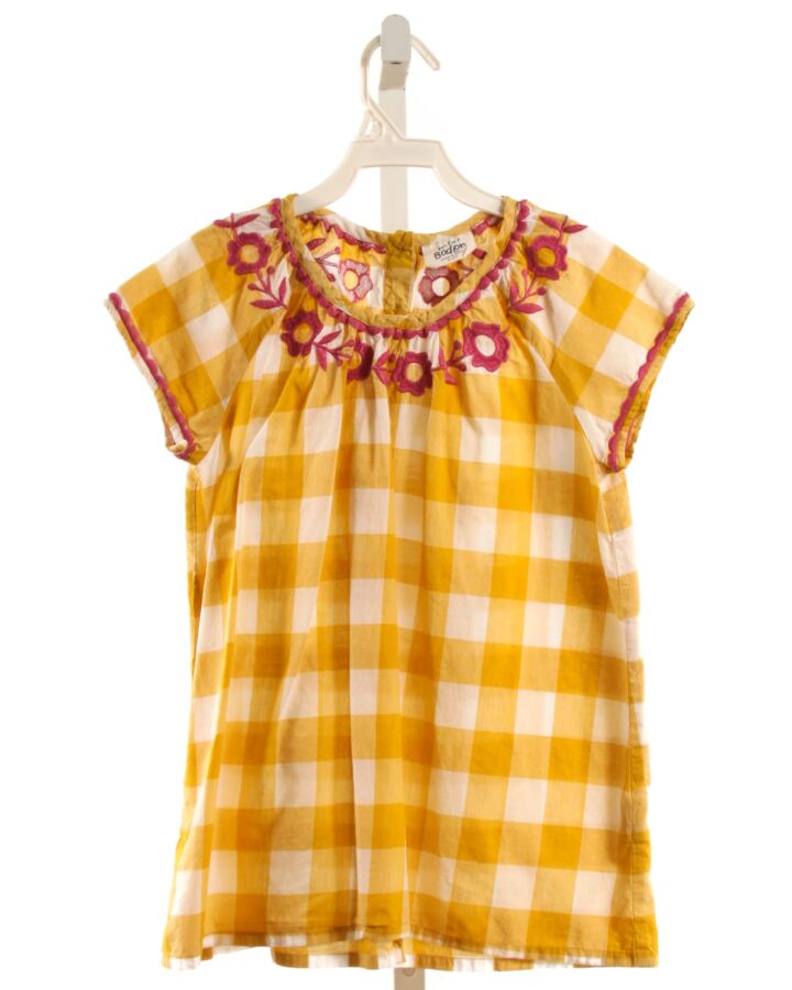 MINI BODEN  YELLOW  GINGHAM  SHIRT-SS