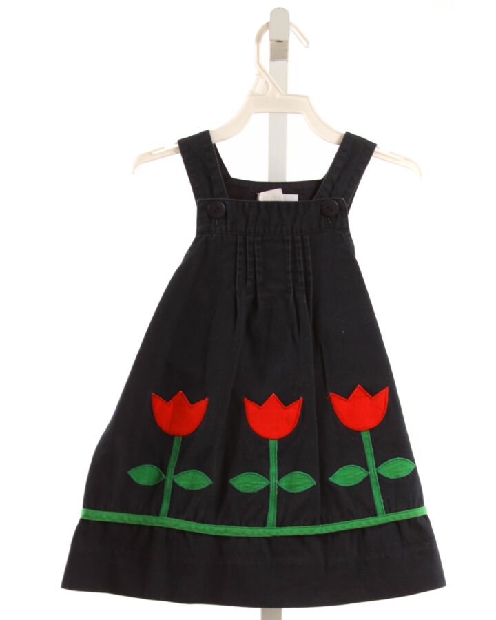 FLORENCE EISEMAN  NAVY  FLORAL APPLIQUED DRESS