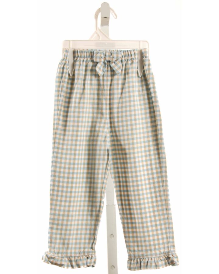 ANAVINI  LT BLUE  GINGHAM  PANTS WITH BOW