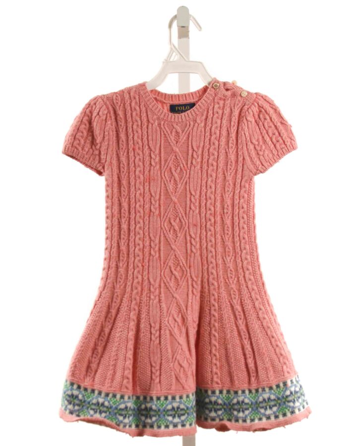 POLO BY RALPH LAUREN  PINK    KNIT DRESS