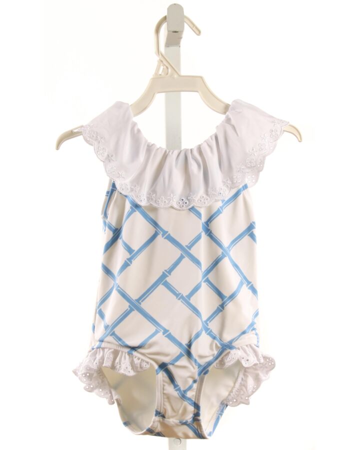 THE BEAUFORT BONNET COMPANY  BLUE    1-PIECE SWIMSUIT WITH EYELET TRIM