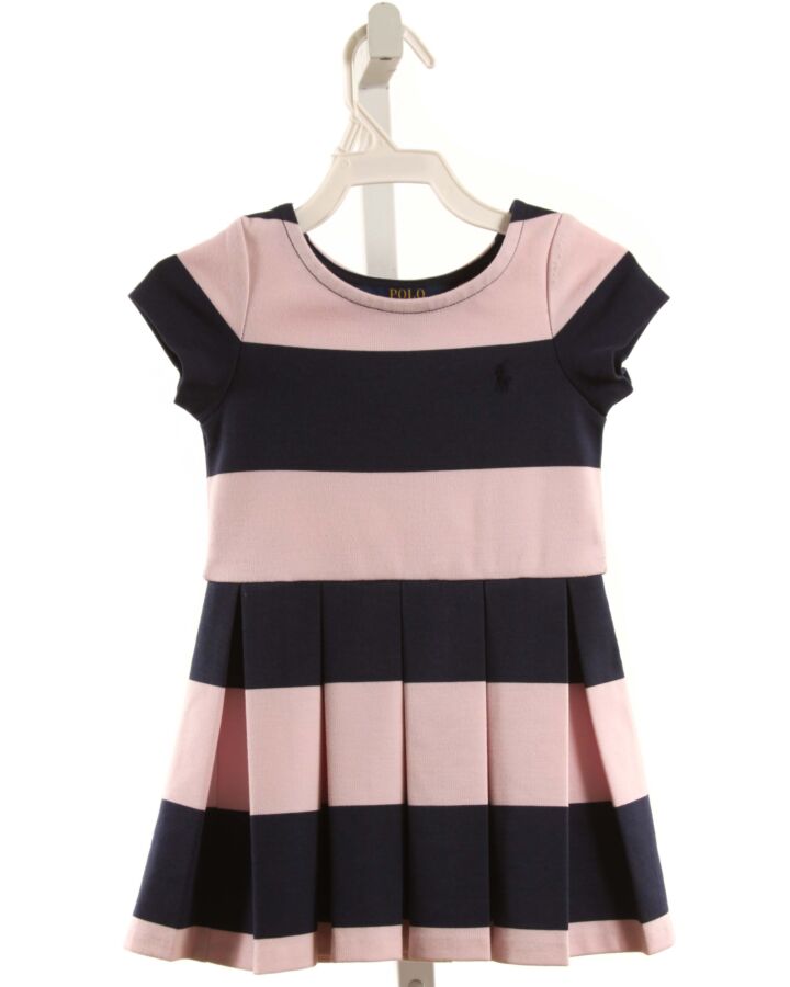 POLO BY RALPH LAUREN  PINK  STRIPED  KNIT DRESS