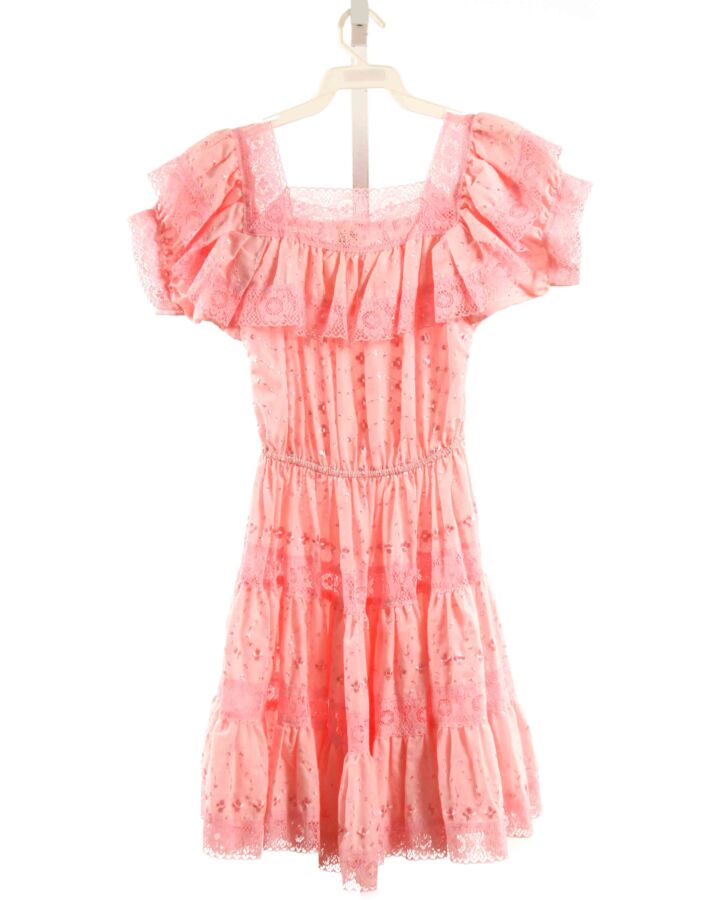 NO TAG  PINK EYELET   PARTY DRESS WITH LACE TRIM