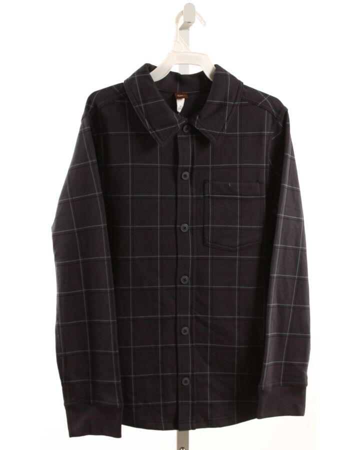 TEA  NAVY KNIT WINDOWPANE  DRESS SHIRT