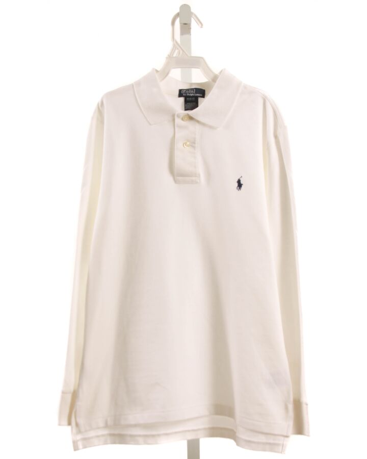 POLO BY RALPH LAUREN  WHITE PIQUE   KNIT LS SHIRT