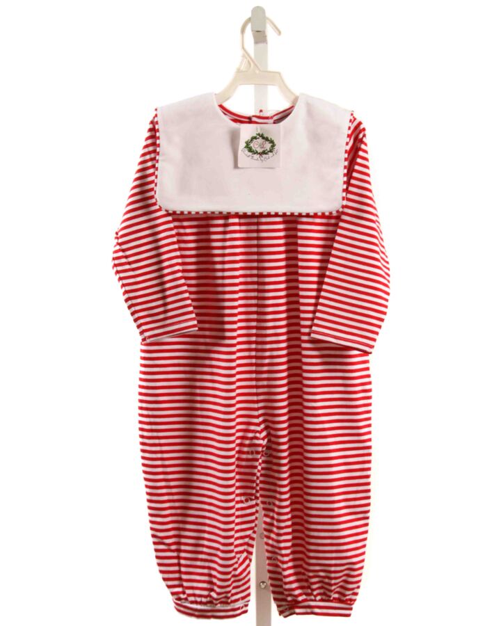 SMOCKED THREADS CECIL & LOU  RED  STRIPED  LONGALL