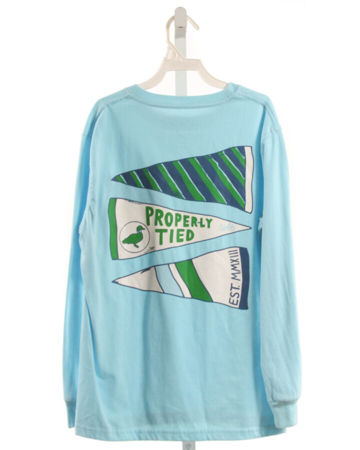 PROPERLY TIED  AQUA   PRINTED DESIGN KNIT LS SHIRT