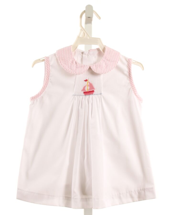 NO TAG  WHITE   SMOCKED SLEEVELESS SHIRT