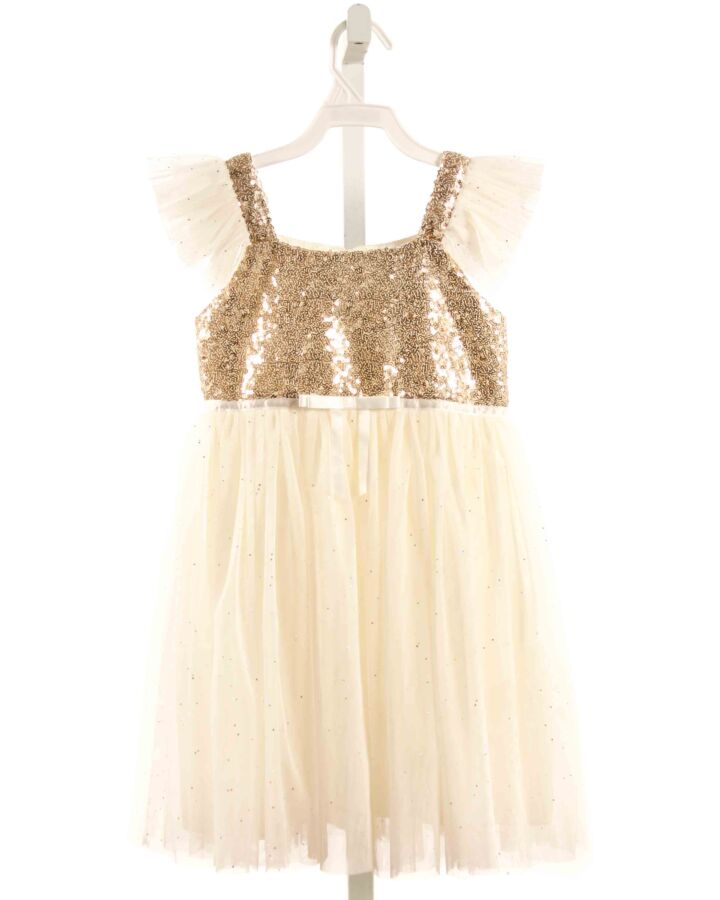 POPATU  WHITE TULLE   PARTY DRESS WITH SEQUINS