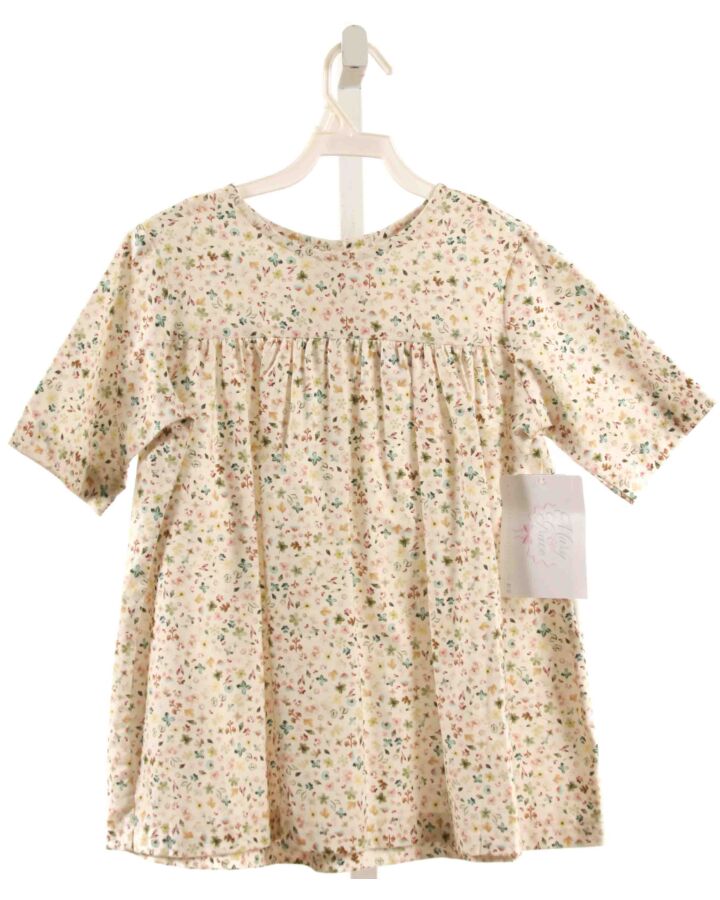 MARY & GRACE  IVORY  FLORAL  SHIRT-SS