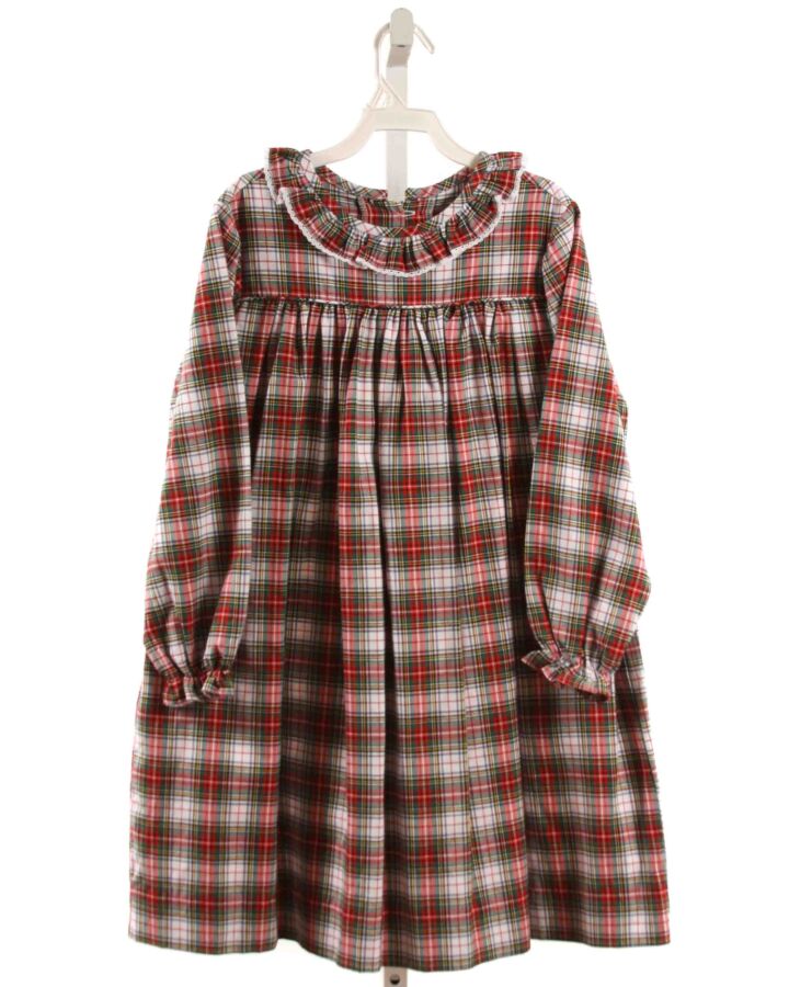 MARY & GRACE  RED  PLAID  DRESS WITH RUFFLE