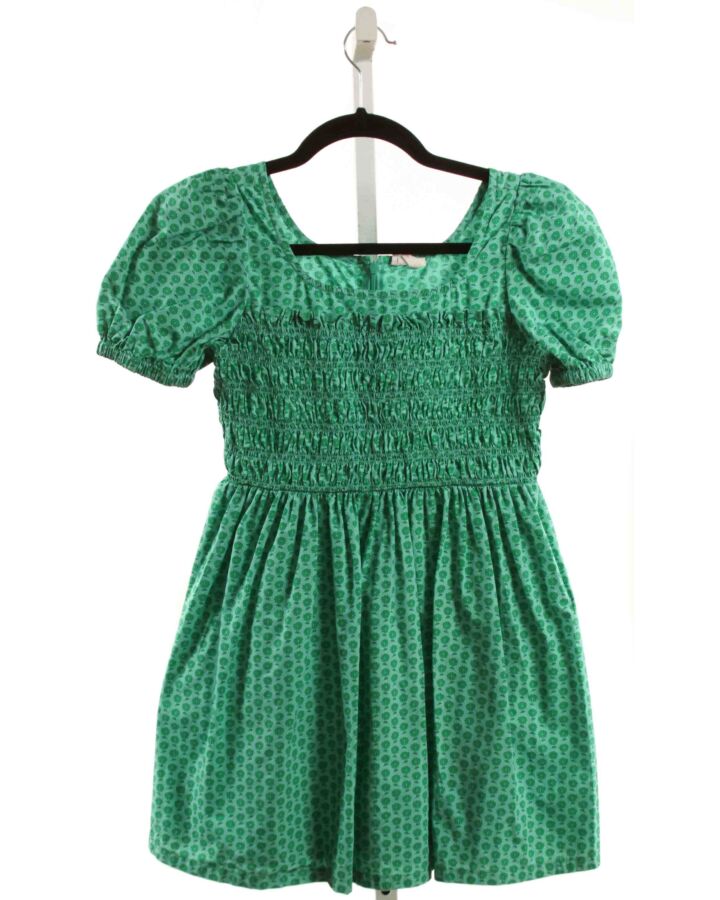 CREWCUTS  GREEN  FLORAL SMOCKED DRESS