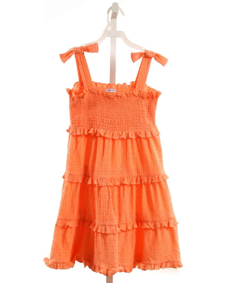 MAYORAL  ORANGE SEERSUCKER  SMOCKED DRESS