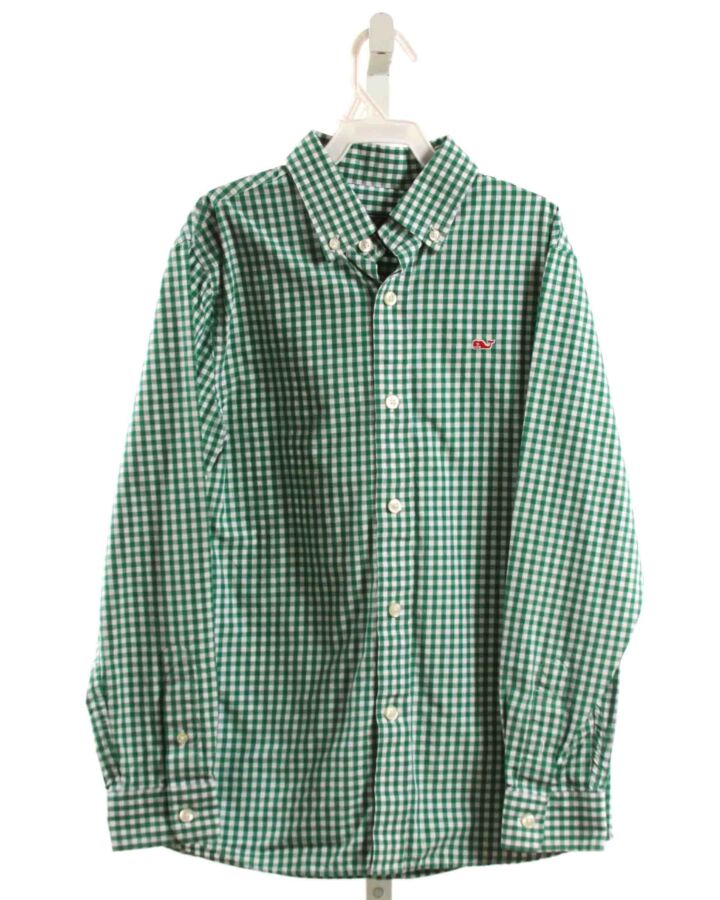 VINEYARD VINES  GREEN  GINGHAM  DRESS SHIRT