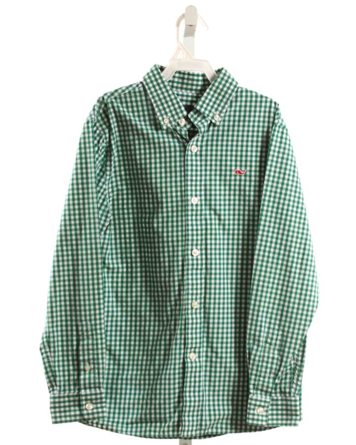 VINEYARD VINES  GREEN  GINGHAM  DRESS SHIRT