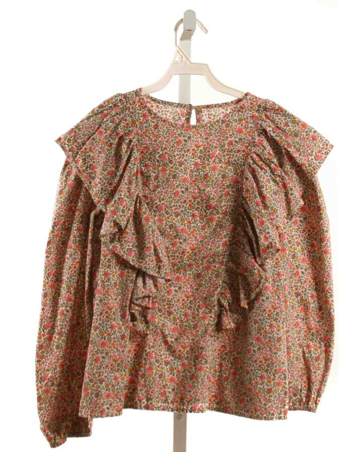 CREWCUTS  PINK  FLORAL  DRESS SHIRT WITH RUFFLE