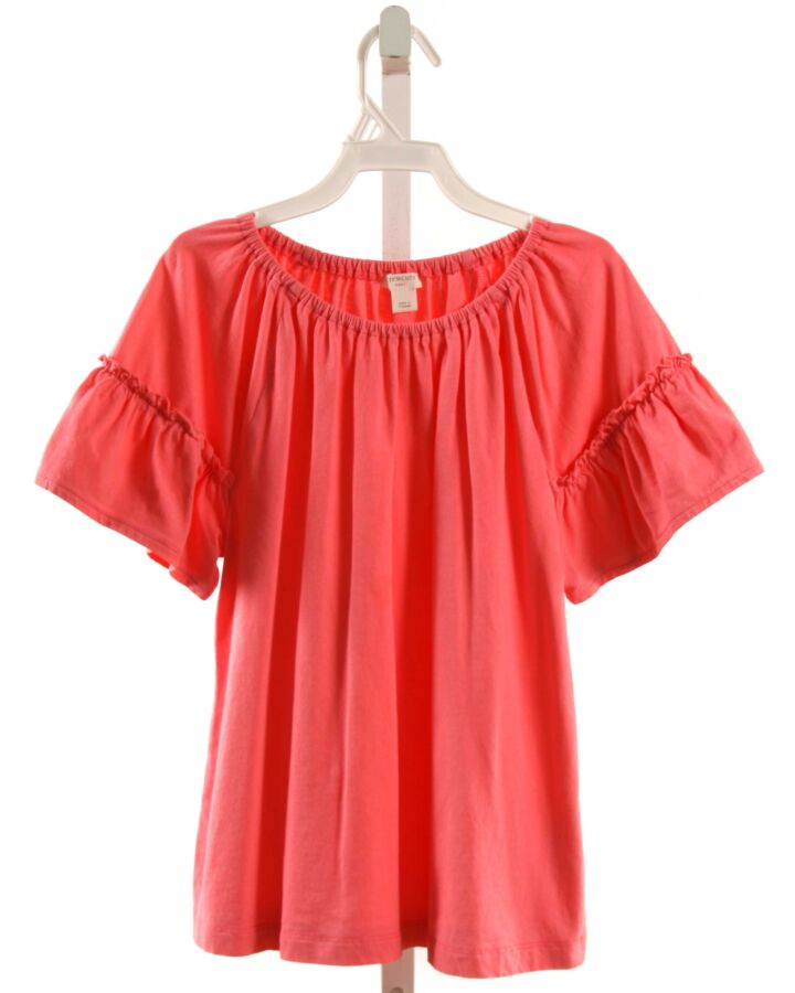CREWCUTS  PINK    KNIT SS SHIRT WITH RUFFLE