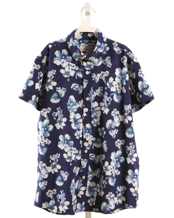 COTTON & CO.  NAVY  FLORAL  DRESS SHIRT