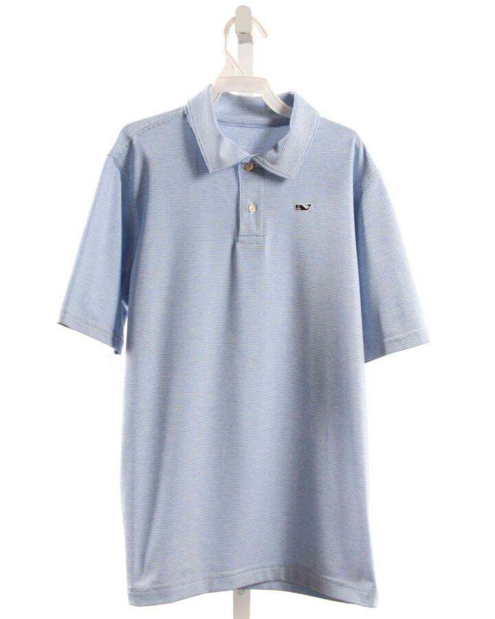 VINEYARD VINES  LT BLUE  STRIPED  KNIT SS SHIRT