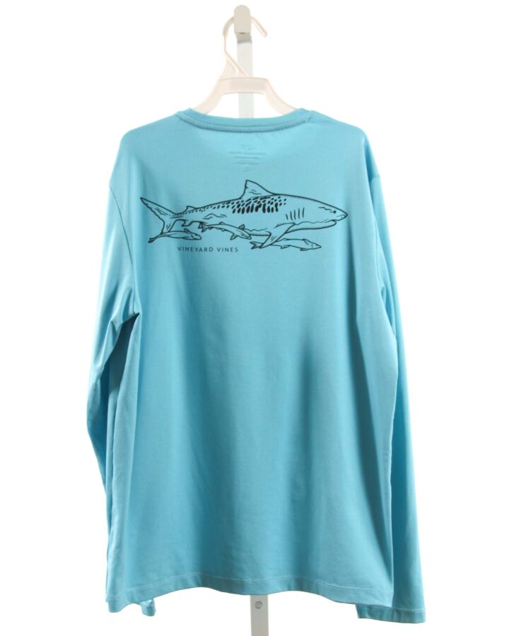 VINEYARD VINES  AQUA   PRINTED DESIGN KNIT LS SHIRT