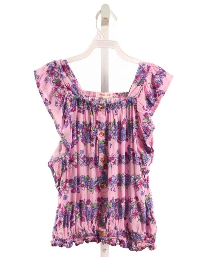 LEMON X KISS  PURPLE  FLORAL  SLEEVELESS SHIRT