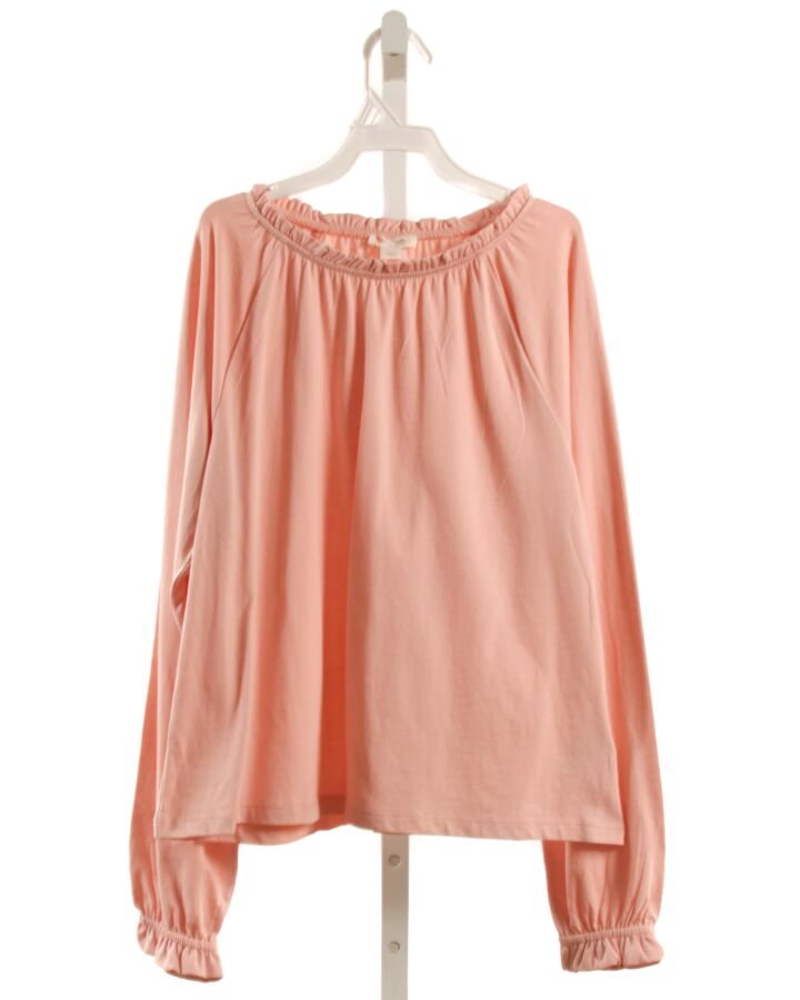 CREWCUTS  PINK    KNIT LS SHIRT WITH RUFFLE