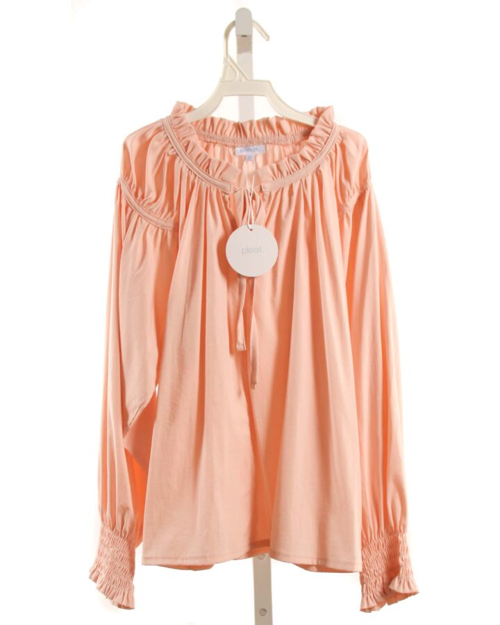 PLEAT.  LT PINK   SMOCKED DRESS SHIRT