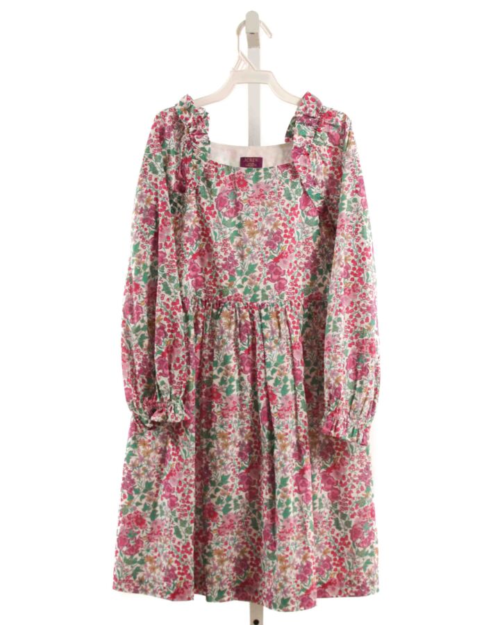 J. CREW  PURPLE  FLORAL  DRESS WITH RUFFLE