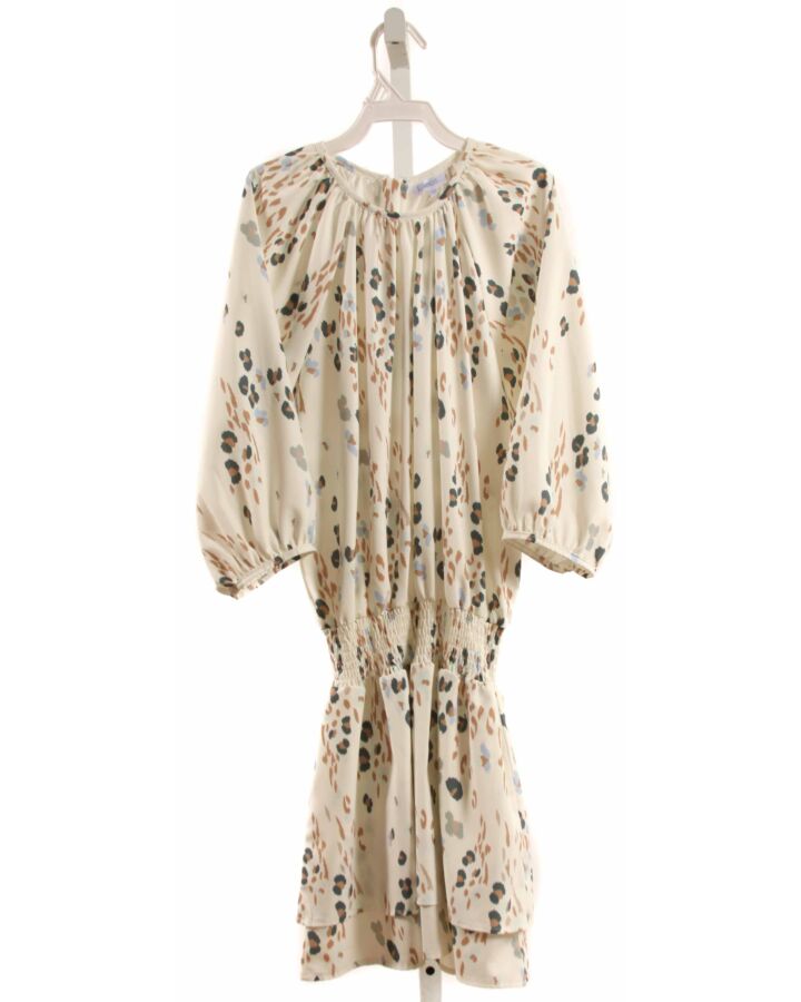 PLEAT.  WHITE   PRINTED DESIGN DRESS