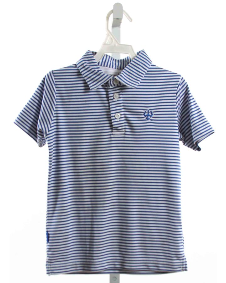 GARB  BLUE  STRIPED  KNIT SS SHIRT