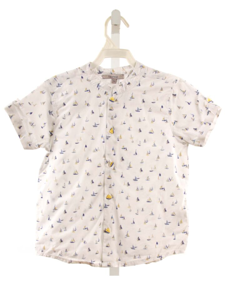 FLEURISSE  WHITE  PRINT  DRESS SHIRT