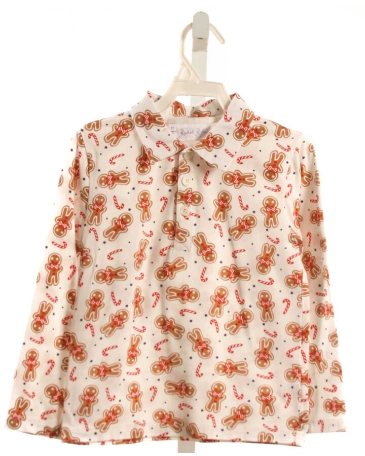 RACHEL RILEY  BROWN  PRINT  KNIT LS SHIRT