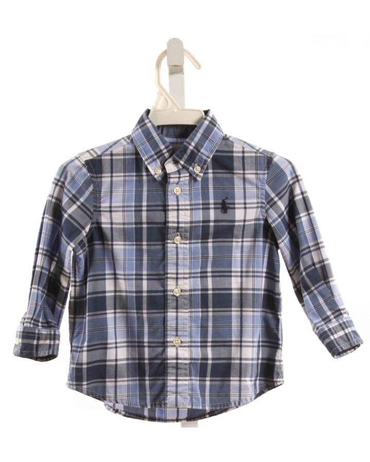 RALPH LAUREN  BLUE  PLAID  DRESS SHIRT