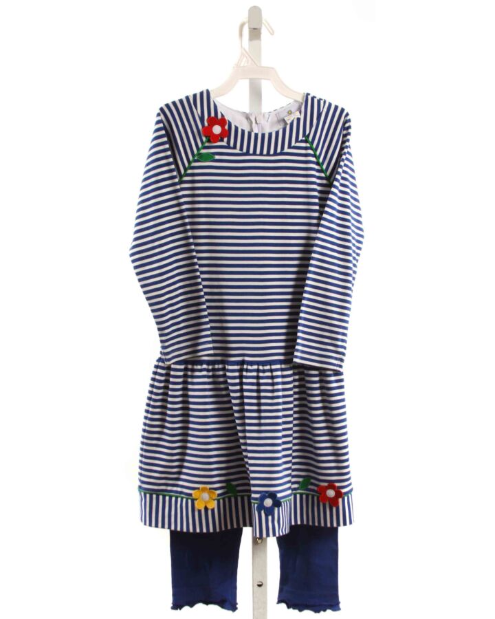 FLORENCE EISEMAN  BLUE KNIT STRIPED  2-PIECE OUTFIT