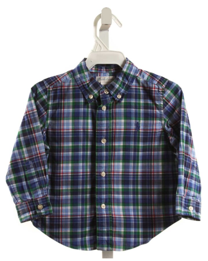 RALPH LAUREN  BLUE  PLAID  DRESS SHIRT