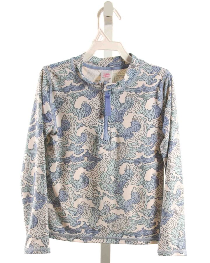 RUFFLE BUTTS  BLUE   PRINTED DESIGN RASH GUARD