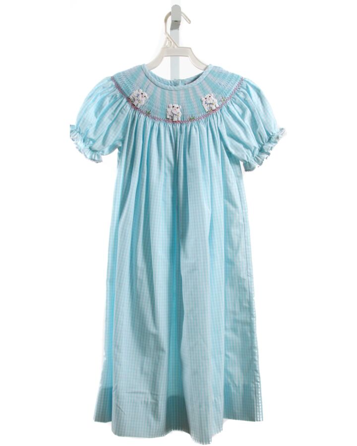 DELANEY  LT BLUE  GINGHAM SMOCKED DRESS