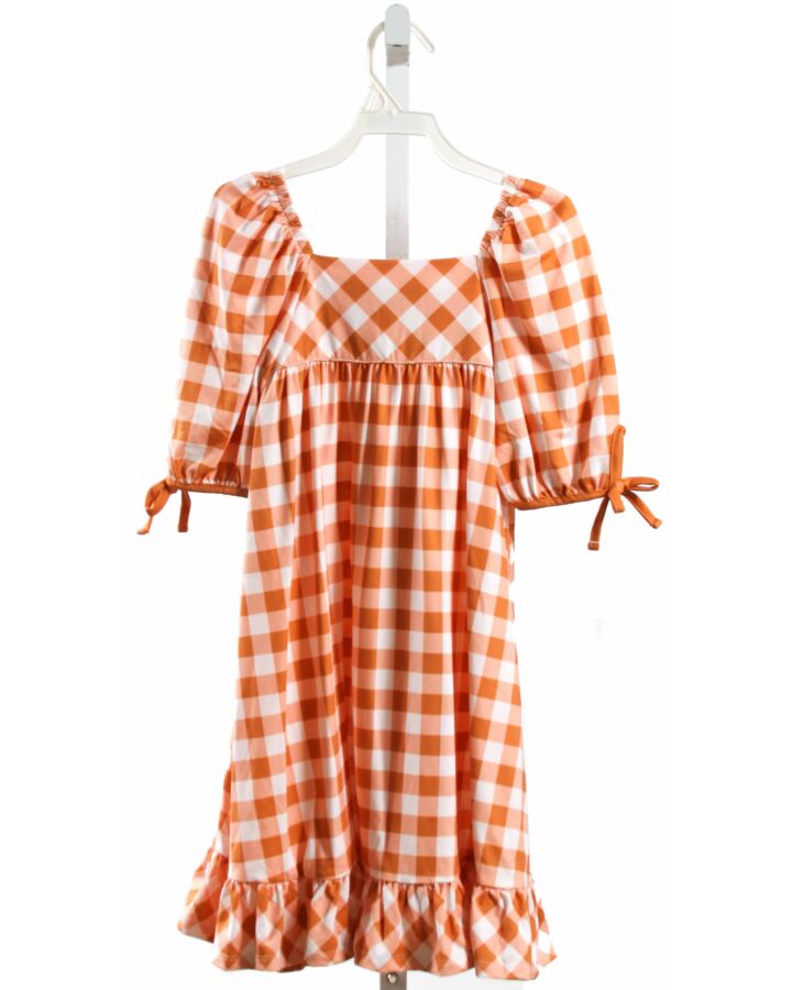 MILLIE LOVES LILY  ORANGE  GINGHAM  KNIT DRESS