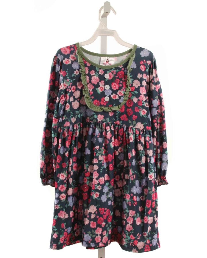 RUFFLE GIRL  MULTI-COLOR  FLORAL  DRESS