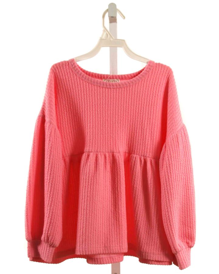 HAYDEN GIRLS  PINK    KNIT LS SHIRT