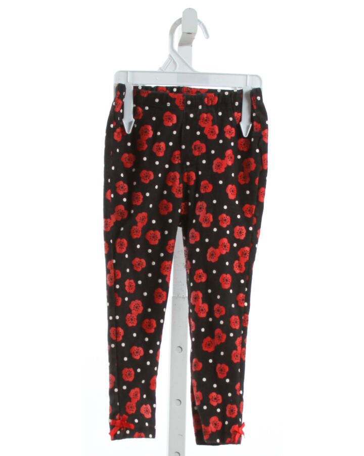 KIDS HEADQUARTERS  BLACK KNIT FLORAL  PANTS