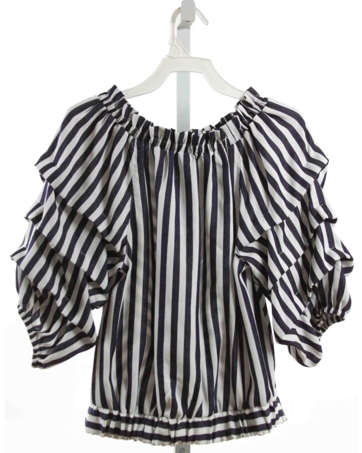 HABITUAL GIRL  NAVY  STRIPED  CLOTH LS SHIRT