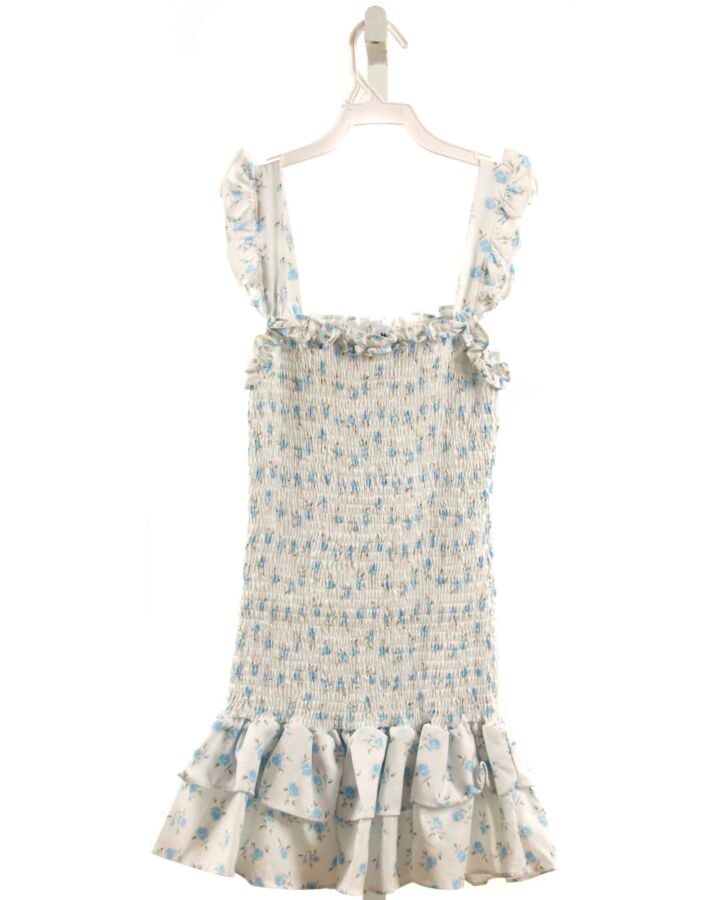 MOLICUTY  LT BLUE  FLORAL SMOCKED DRESS